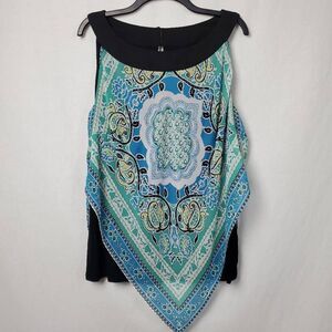 AGB Womans 2x Plus Blue Blouse